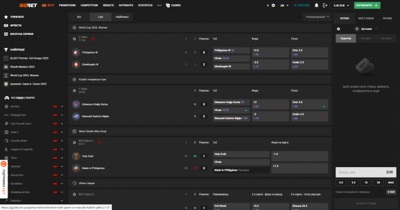 GG.BET (GG.BET) Украина: ставки на спорт